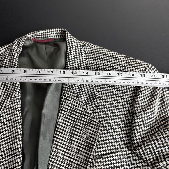 Hart Schaffner‎ & Marx Mens Vintage Houndstooth Blazer Jacket 43L Wool - Picture 11 of 12